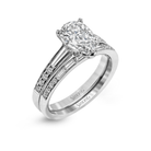 Pear - cut Engagement Ring & Matching Wedding Band in 18k Gold with Diamonds - Simon G. Jewelry