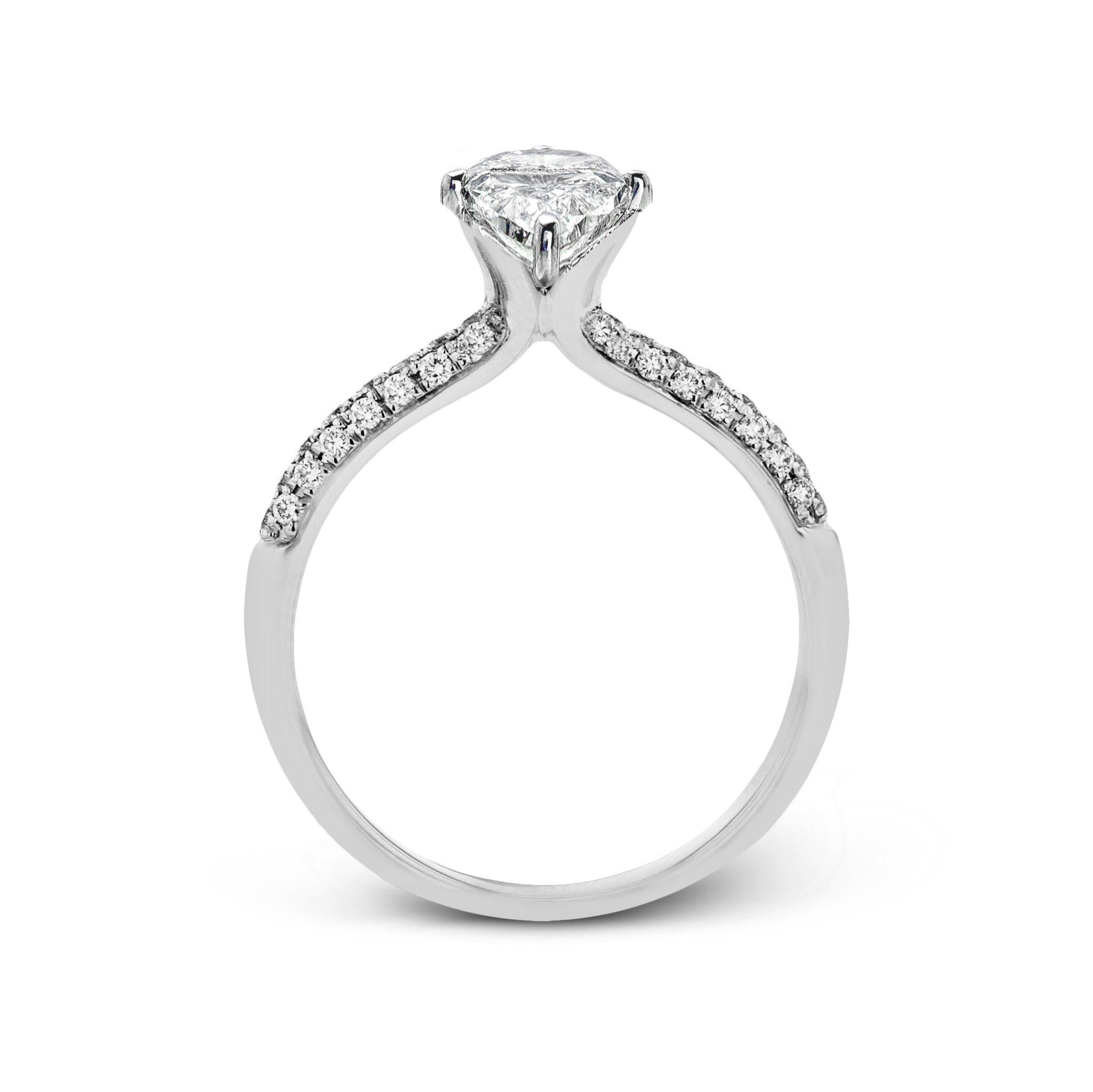 Pear - cut Engagement Ring & Matching Wedding Band in 18k Gold with Diamonds - Simon G. Jewelry