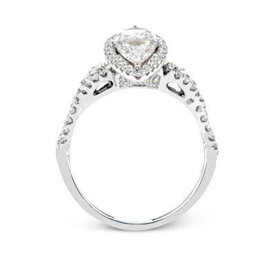 Pear - Cut Halo Engagement Ring In 18k Gold With Diamonds - Simon G. Jewelry