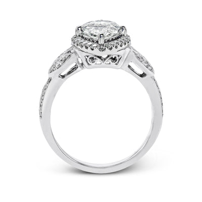 Pear - Cut Halo Engagement Ring In 18k Gold With Diamonds - Simon G. Jewelry