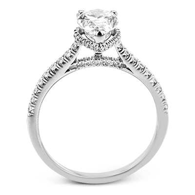 Pear - Cut Hidden Halo Engagement Ring In 18k Gold With Diamonds - Simon G. Jewelry