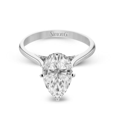 Pear - Cut Hidden Halo Engagement Ring In 18k Gold With Diamonds - Simon G. Jewelry