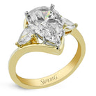 Pear - cut Three - stone Engagement Ring in 18k Gold with Diamonds - Simon G. Jewelry