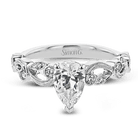 Pear - cut Trellis Engagement Ring & Matching Wedding Band in 18k Gold with Diamonds - Simon G. Jewelry