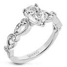 Pear - cut Trellis Engagement Ring & Matching Wedding Band in 18k Gold with Diamonds - Simon G. Jewelry