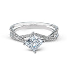Princess - cut Criss - cross Engagement Ring & Matching Wedding Band in 18k Gold with Diamonds - Simon G. Jewelry