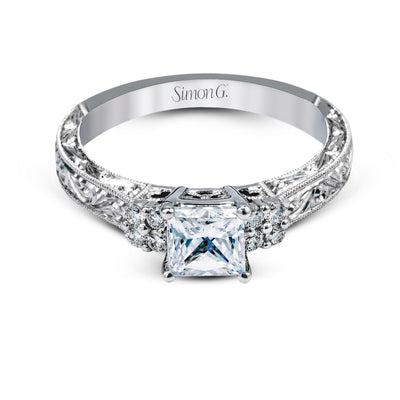 Princess - cut Engagement Ring in 18k Gold with Diamonds - Simon G. Jewelry
