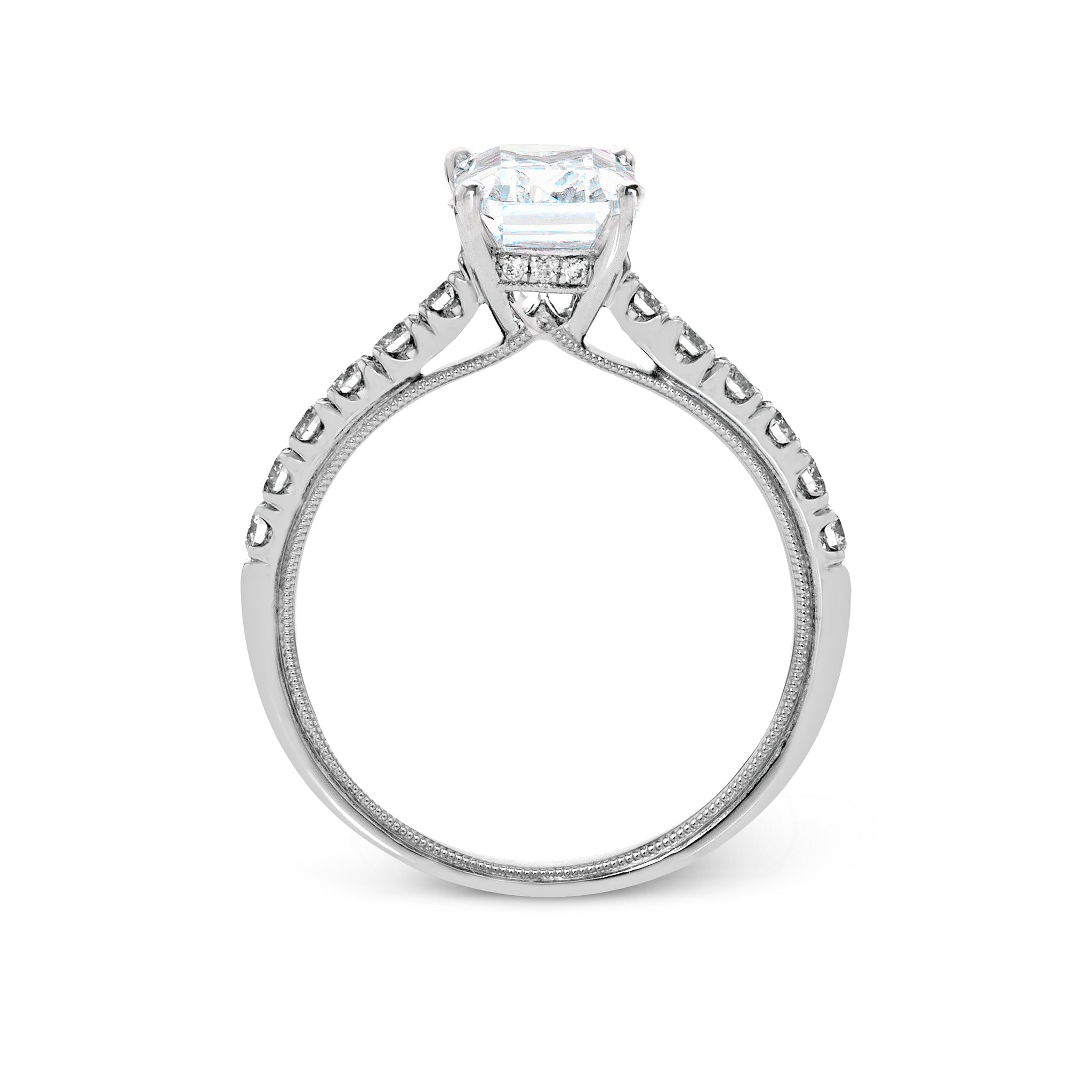 Princess - Cut Engagement Ring In 18k Gold With Diamonds - Simon G. Jewelry