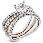 Princess - cut Engagement Ring & Matching Wedding Band in 18k Gold with Diamonds - Simon G. Jewelry