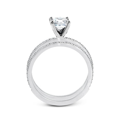 Princess - cut Engagement Ring & Matching Wedding Band in 18k Gold with Diamonds - Simon G. Jewelry