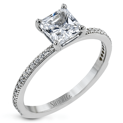 Princess - cut Engagement Ring & Matching Wedding Band in 18k Gold with Diamonds - Simon G. Jewelry