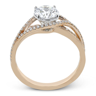 Round - Cut Criss - Cross Engagement Ring In 18k Gold With Diamonds - Simon G. Jewelry