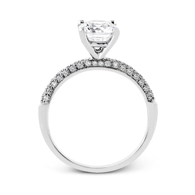 Round - cut Criss - cross Engagement Ring & Matching Wedding Set in 18k Gold with Diamonds - Simon G. Jewelry
