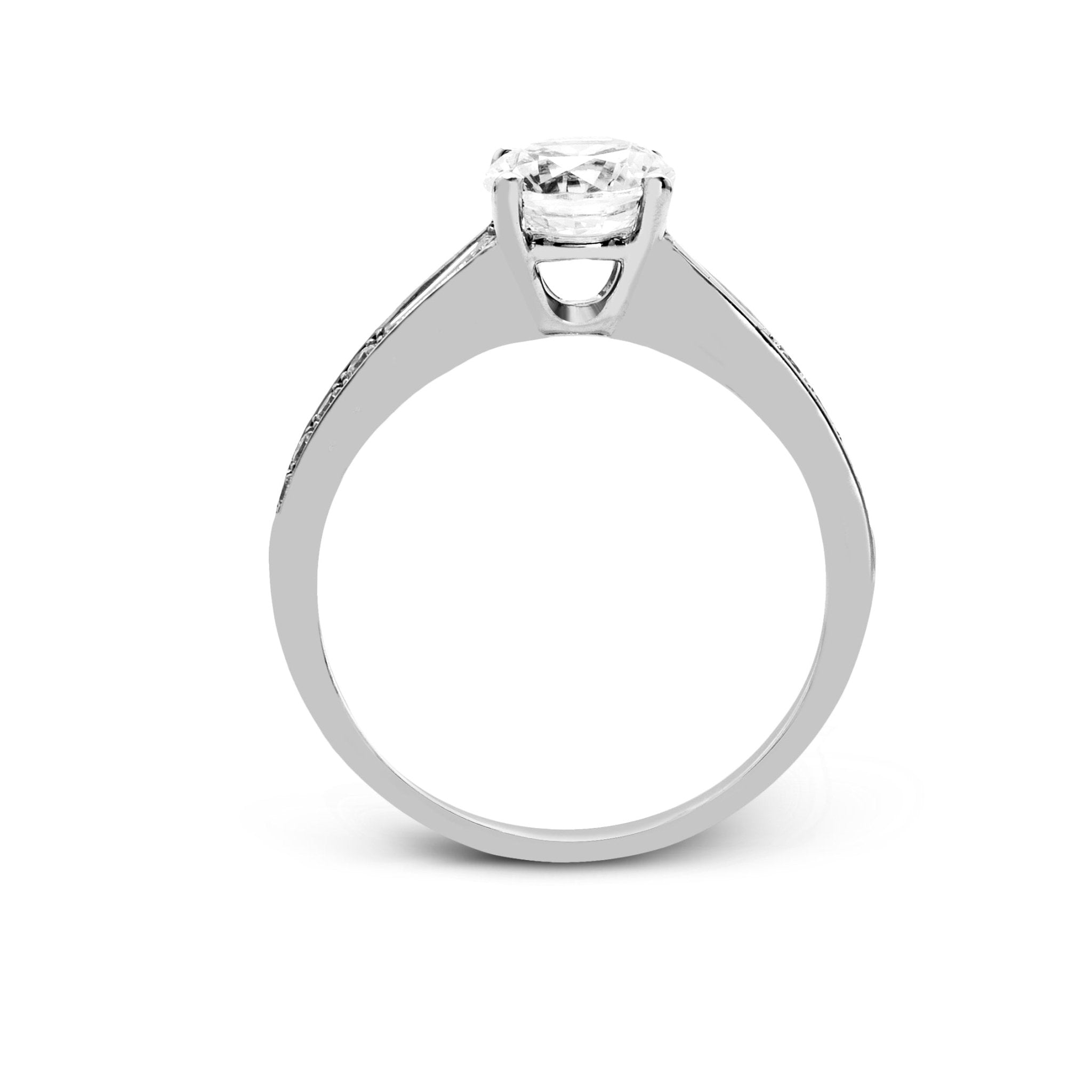 Round - cut Engagement Ring 18k Gold with Diamonds - Simon G. Jewelry