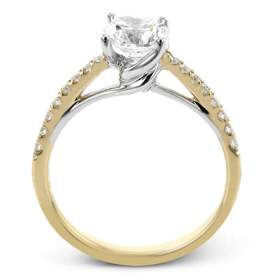 Round - cut Engagement Ring in 18k Gold with Diamonds - Simon G. Jewelry