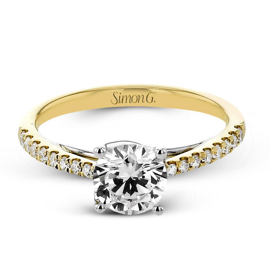 Round - cut Engagement Ring in 18k Gold with Diamonds - Simon G. Jewelry