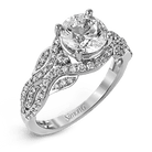 Round - cut Engagement Ring in 18k Gold with Diamonds - Simon G. Jewelry