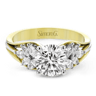 Round - cut Engagement Ring in 18k Gold with Diamonds - Simon G. Jewelry