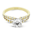 Round - cut Engagement Ring in 18k Gold with Diamonds - Simon G. Jewelry