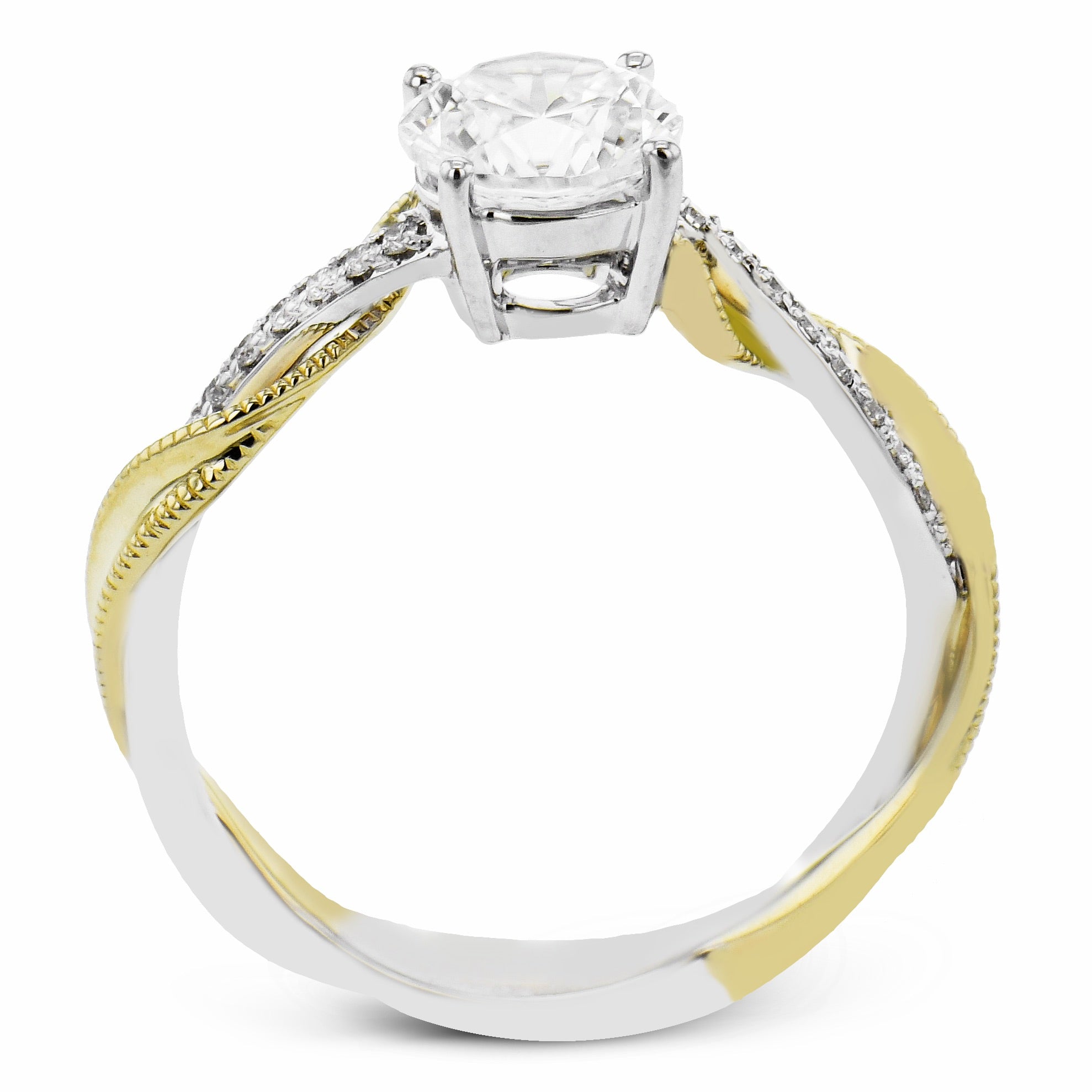 Round - cut Engagement Ring in 18k Gold with Diamonds - Simon G. Jewelry