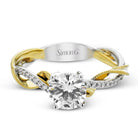 Round - cut Engagement Ring in 18k Gold with Diamonds - Simon G. Jewelry
