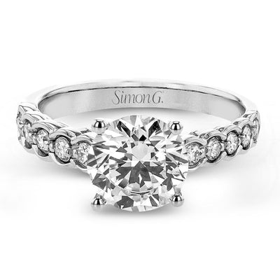 Round - cut Engagement Ring in 18k Gold with Diamonds - Simon G. Jewelry