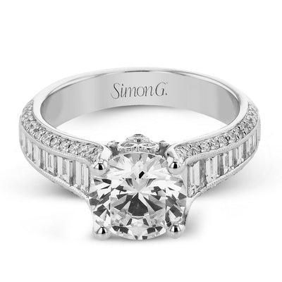 Round - Cut Engagement Ring In 18k Gold With Diamonds - Simon G. Jewelry