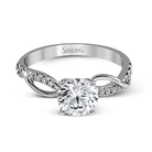 Round - cut Engagement Ring in 18k Gold with Diamonds - Simon G. Jewelry