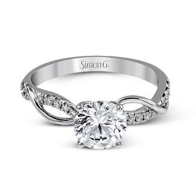 Round - cut Engagement Ring in 18k Gold with Diamonds - Simon G. Jewelry