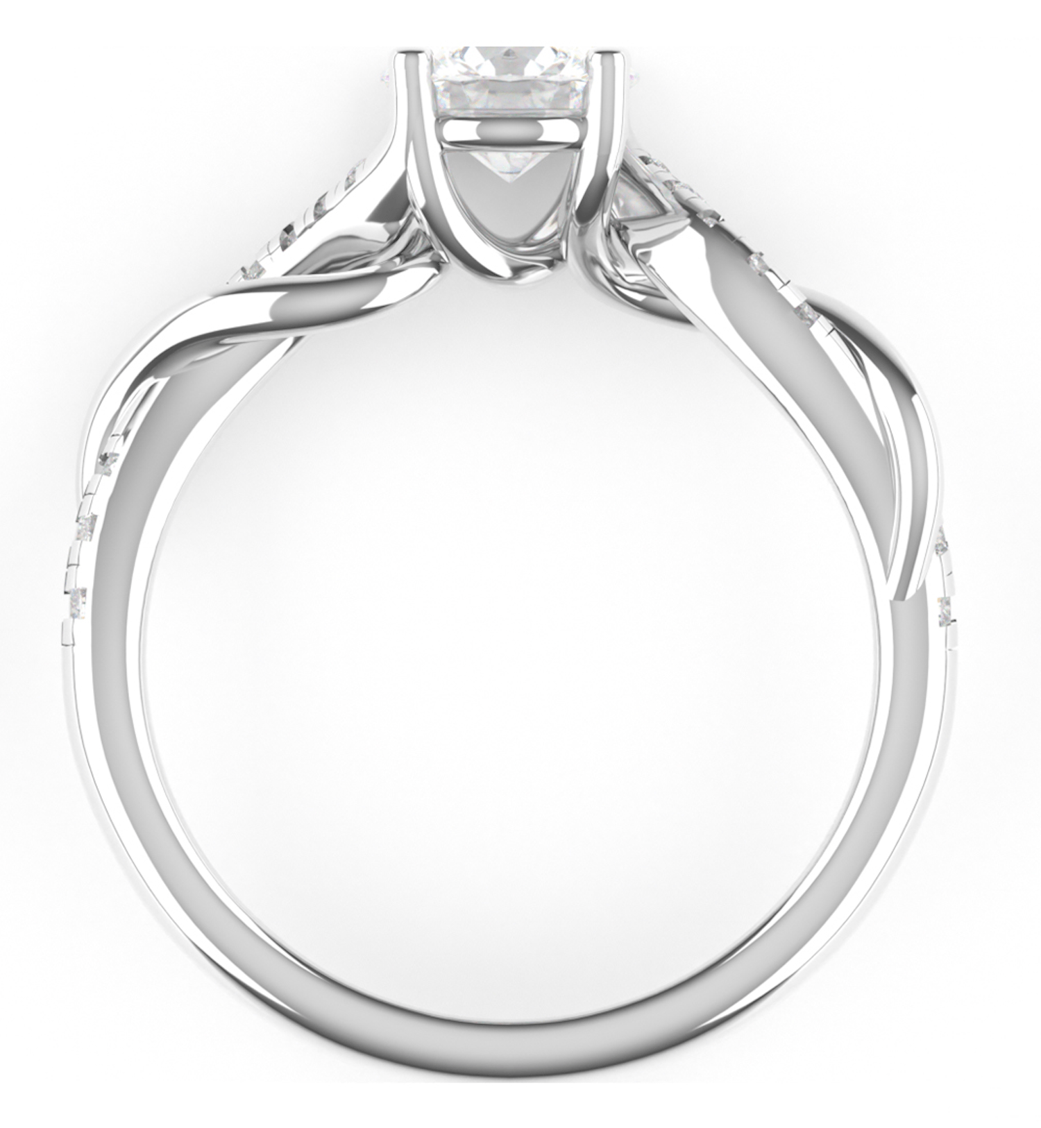 Round - cut Engagement Ring in 18k Gold with Diamonds - Simon G. Jewelry