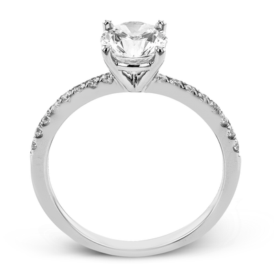 Round - cut Engagement Ring & Matching Wedding Band in 18k Gold with Diamonds - Simon G. Jewelry