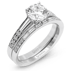 Round - cut Engagement Ring & Matching Wedding Band in 18k Gold with Diamonds - Simon G. Jewelry