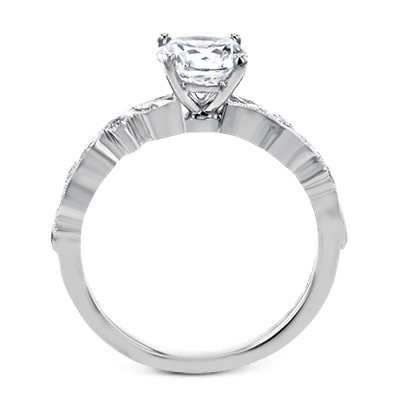 Round - cut Engagement Ring & Matching Wedding Band in 18k Gold with Diamonds - Simon G. Jewelry