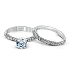 Round - cut Engagement Ring & Matching Wedding Band in 18K Gold with Diamonds - Simon G. Jewelry