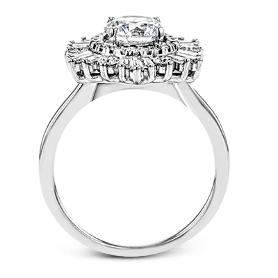 Round - cut Flower Halo Engagement Ring in 18k Gold with Diamonds - Simon G. Jewelry