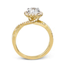 Round - cut Halo Criss - cross Engagement Ring in 18k Gold with Diamonds - Simon G. Jewelry