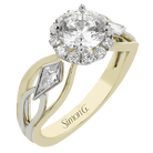 Round - Cut Halo Engagement Ring In 18k Gold With Diamonds - Simon G. Jewelry
