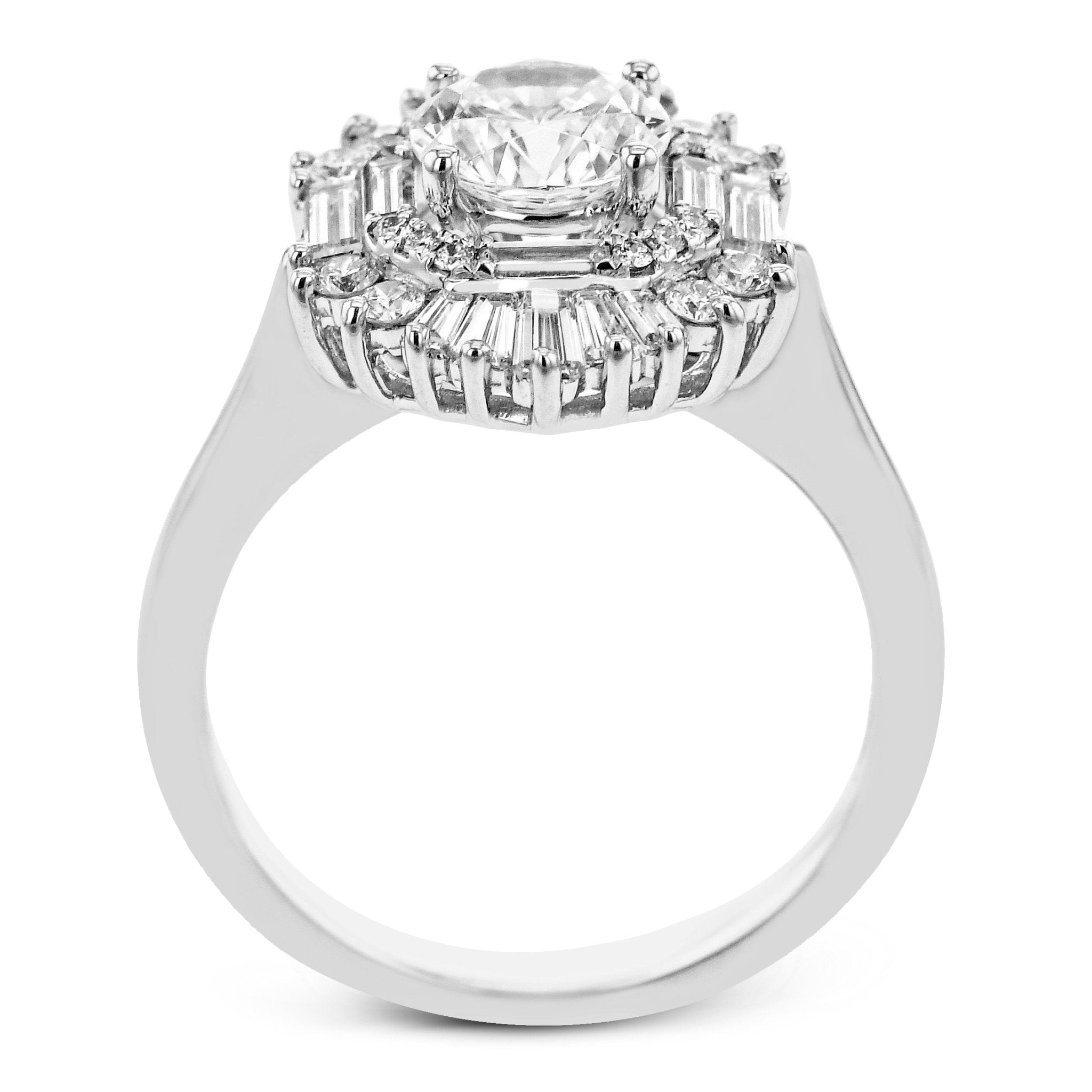 Round - Cut Halo Engagement Ring In 18k Gold With Diamonds - Simon G. Jewelry