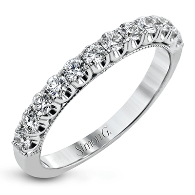 Round - cut Halo Engagement Ring & Matching Wedding Band 18k Gold with Diamonds - Simon G. Jewelry