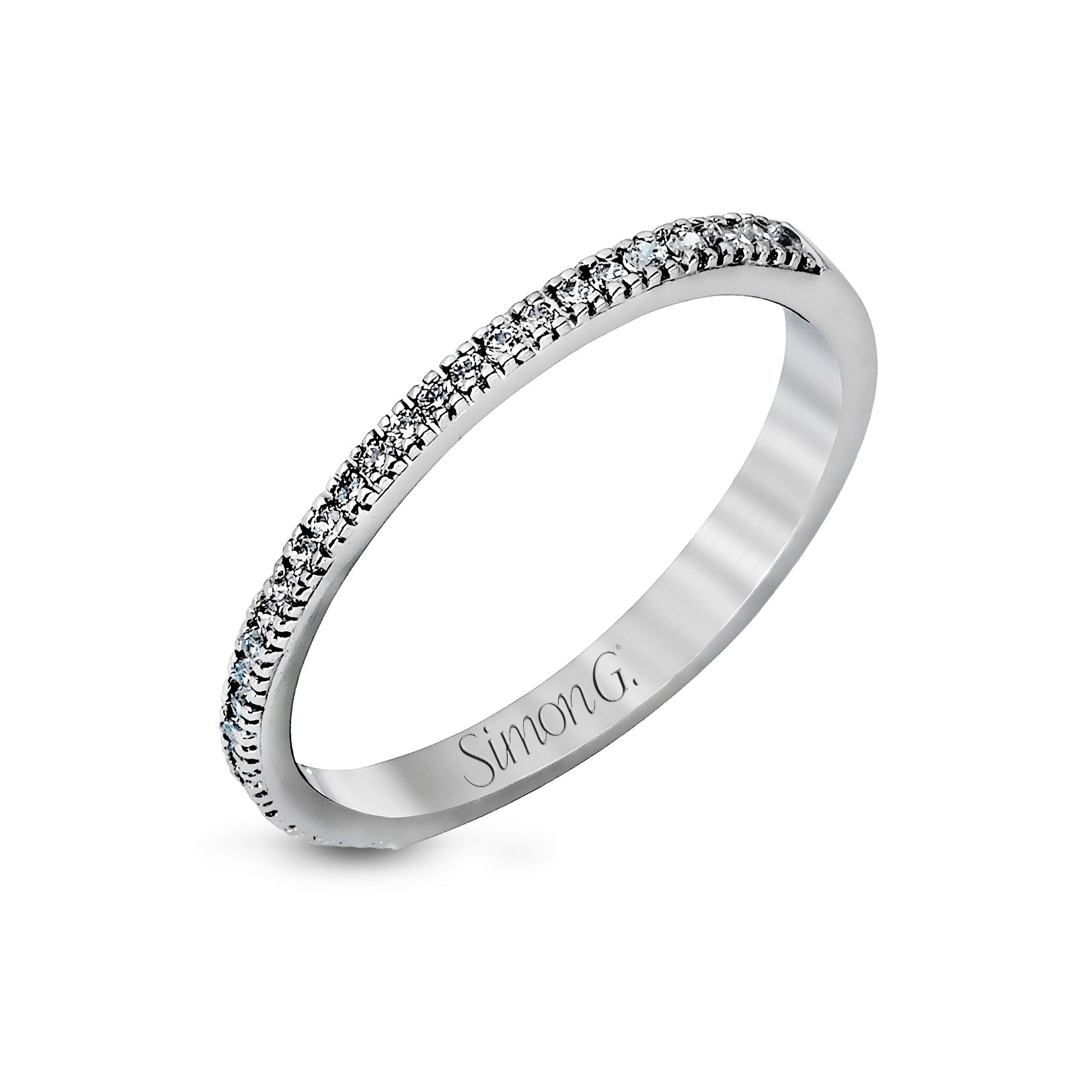 Round - cut Halo Engagement Ring & Matching Wedding Band in 18k Gold with Diamonds - Simon G. Jewelry