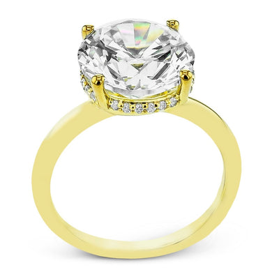 Round - cut Hidden Halo Engagement Ring in 18k Gold with Diamonds - Simon G. Jewelry