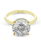 Round - cut Hidden Halo Engagement Ring in 18k Gold with Diamonds - Simon G. Jewelry