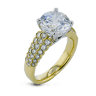 Round - cut Micro - bezel Engagement Ring in 18k Gold with Diamonds - Simon G. Jewelry