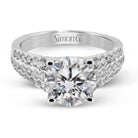Round - cut Micro - bezel Engagement Ring in 18k Gold with Diamonds - Simon G. Jewelry