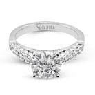 Round - cut Micro - bezel Engagement Ring in 18k Gold with Diamonds - Simon G. Jewelry