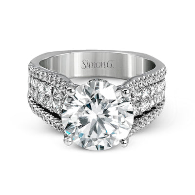 Round - Cut Simon - Set Engagement Ring In 18k Gold With Diamonds - Simon G. Jewelry