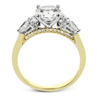 Round - Cut Three - Stone Engagement Ring In 18k Gold With Diamonds - Simon G. Jewelry