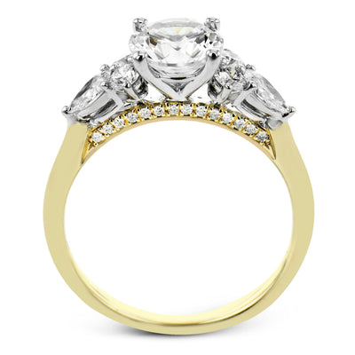 Round - Cut Three - Stone Engagement Ring In 18k Gold With Diamonds - Simon G. Jewelry