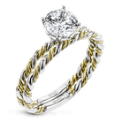 Twist Wedding Set Rings in 18K gold - Simon G. Jewelry