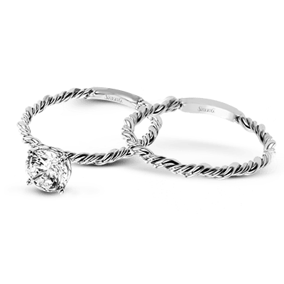 Twist Wedding Set Rings in 18K gold - Simon G. Jewelry